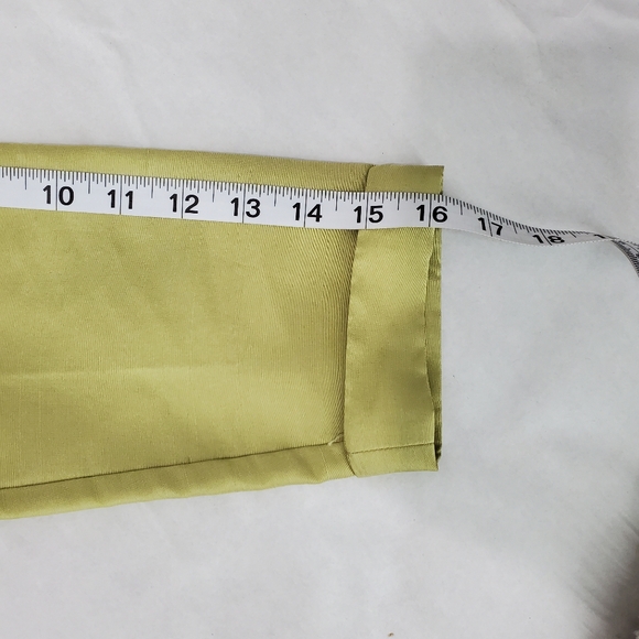 CLIO 100% Silk Top & Pants Set Green Wrap Top Black Pants Size S Top Size 4 Pant - Picture 11 of 16